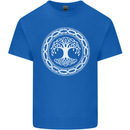 Viking Symbol Yggdrasil White Gym Mens Cotton T-Shirt Tee Top Royal Blue