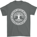 Viking Symbol Yggdrasil White Gym Mens T-Shirt 100% Cotton Charcoal