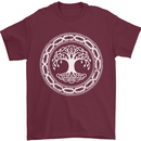Viking Symbol Yggdrasil White Gym Mens T-Shirt 100% Cotton Maroon