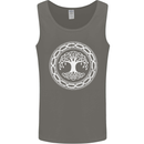 Viking Symbol Yggdrasil White Gym Mens Vest Tank Top Charcoal
