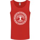 Viking Symbol Yggdrasil White Gym Mens Vest Tank Top Red