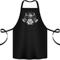 Viking Valknut Helmet Text and Axes Gym Cotton Apron 100% Organic Black