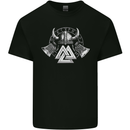 Viking Valknut Helmet Text and Axes Gym Kids T-Shirt Childrens Black