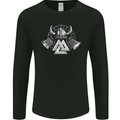 Viking Valknut Helmet Text and Axes Gym Mens Long Sleeve T-Shirt Black