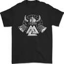 Viking Valknut Helmet Text and Axes Gym Mens T-Shirt 100% Cotton Black