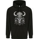 Viking Warrior Skull Helmet With Horns Childrens Kids Hoodie Black