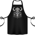 Viking Warrior Skull Helmet With Horns Cotton Apron 100% Organic Black