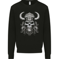 Viking Warrior Skull Helmet With Horns Mens Sweatshirt Jumper Black