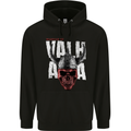 Viking Warrior Skull Valhalla Mens 80% Cotton Hoodie Black