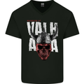 Viking Warrior Skull Valhalla Mens V-Neck Cotton T-Shirt Black