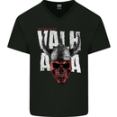 Viking Warrior Skull Valhalla Mens V-Neck Cotton T-Shirt Black