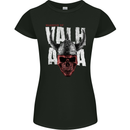 Viking Warrior Skull Valhalla Womens Petite Cut T-Shirt Black