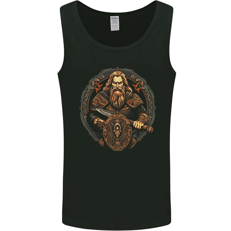 Viking Warrior With Sword and Shield Mens Vest Tank Top Black