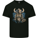 Viking With Horned Helmet Kids T-Shirt Childrens Black