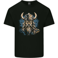 Viking With Horned Helmet Mens Cotton T-Shirt Tee Top Black
