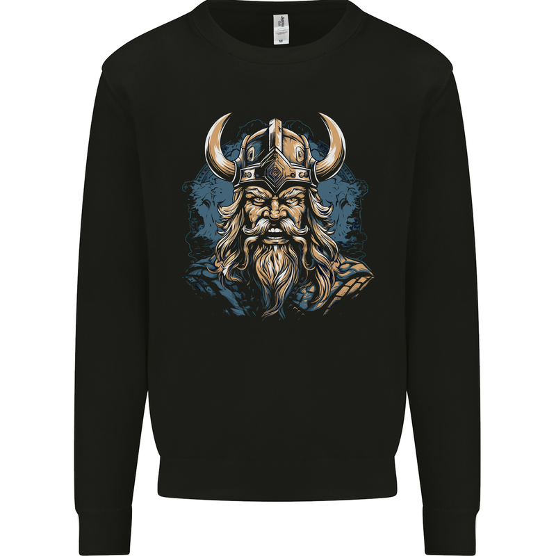Viking With Horned Helmet Mens Sweatshirt Jumper Black