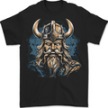 Viking With Horned Helmet Mens T-Shirt 100% Cotton BLACK