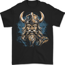 Viking With Horned Helmet Mens T-Shirt 100% Cotton BLACK