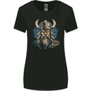 Viking With Horned Helmet Womens Wider Cut T-Shirt Black
