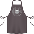Viking Wolf With Nordic Symbols Cotton Apron 100% Organic Dark Grey