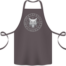 Viking Wolf With Nordic Symbols Cotton Apron 100% Organic Dark Grey