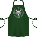 Viking Wolf With Nordic Symbols Cotton Apron 100% Organic Forest Green