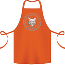 Viking Wolf With Nordic Symbols Cotton Apron 100% Organic Orange