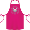 Viking Wolf With Nordic Symbols Cotton Apron 100% Organic Pink