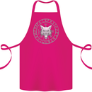 Viking Wolf With Nordic Symbols Cotton Apron 100% Organic Pink