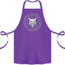 Viking Wolf With Nordic Symbols Cotton Apron 100% Organic Purple