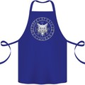 Viking Wolf With Nordic Symbols Cotton Apron 100% Organic Royal Blue