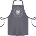 Viking Wolf With Nordic Symbols Cotton Apron 100% Organic Steel