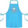 Viking Wolf With Nordic Symbols Cotton Apron 100% Organic Turquoise