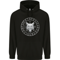 Viking Wolf With Nordic Symbols Mens 80% Cotton Hoodie Black