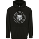 Viking Wolf With Nordic Symbols Mens 80% Cotton Hoodie Black