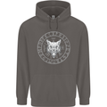 Viking Wolf With Nordic Symbols Mens 80% Cotton Hoodie Charcoal