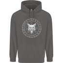 Viking Wolf With Nordic Symbols Mens 80% Cotton Hoodie Charcoal