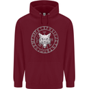 Viking Wolf With Nordic Symbols Mens 80% Cotton Hoodie Maroon