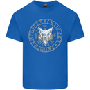 Viking Wolf With Nordic Symbols Mens Cotton T-Shirt Tee Top Royal Blue