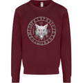 Viking Wolf With Nordic Symbols Mens Sweatshirt Jumper Maroon