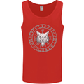 Viking Wolf With Nordic Symbols Mens Vest Tank Top Red