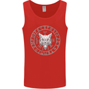 Viking Wolf With Nordic Symbols Mens Vest Tank Top Red