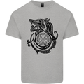 Viking Wolf With Vegvisir Symbol Black Mens Cotton T-Shirt Tee Top Sports Grey