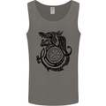 Viking Wolf With Vegvisir Symbol Black Mens Vest Tank Top Charcoal