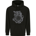 Viking Wolf With Vegvisir Symbol Childrens Kids Hoodie Black