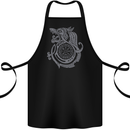 Viking Wolf With Vegvisir Symbol Cotton Apron 100% Organic Black