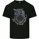 Viking Wolf With Vegvisir Symbol Mens Cotton T-Shirt Tee Top Black