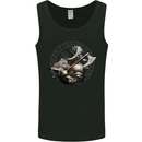 Viking Wolf and Axe With Vegvisir Viking Symbols Mens Vest Tank Top Black