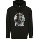 Viking the Kingdom of Valhalla Mens 80% Cotton Hoodie Black