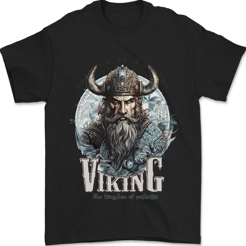 Viking the Kingdom of Valhalla Mens T-Shirt 100% Cotton Black